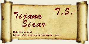 Tijana Sirar vizit kartica